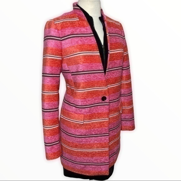 Banana Republic fuchsia orange stripe Adrianne Naval collaboration - Picture 8 of 17